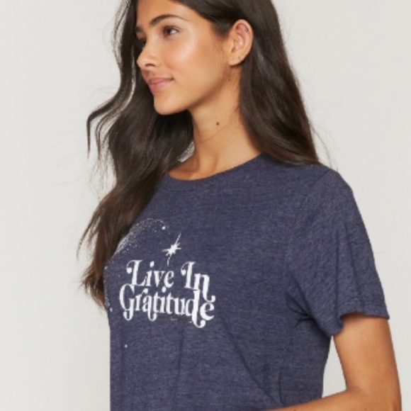 Spiritual Gangster - Live with Gratitude Tee Night Navy Blue - Small - NWT - Picture 1 of 4